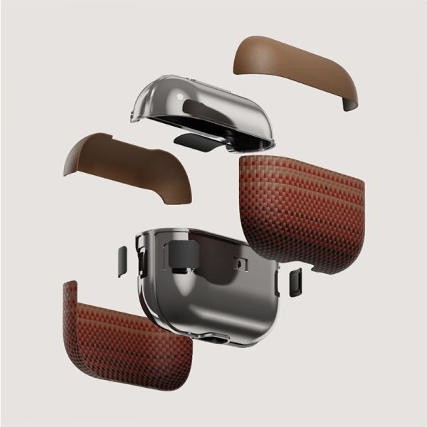 Карбоновий тонкий чохол Pitaka Aramid Fiber Magnetic Case Sunset для AirPods Pro 2 (2022) (APM2402)