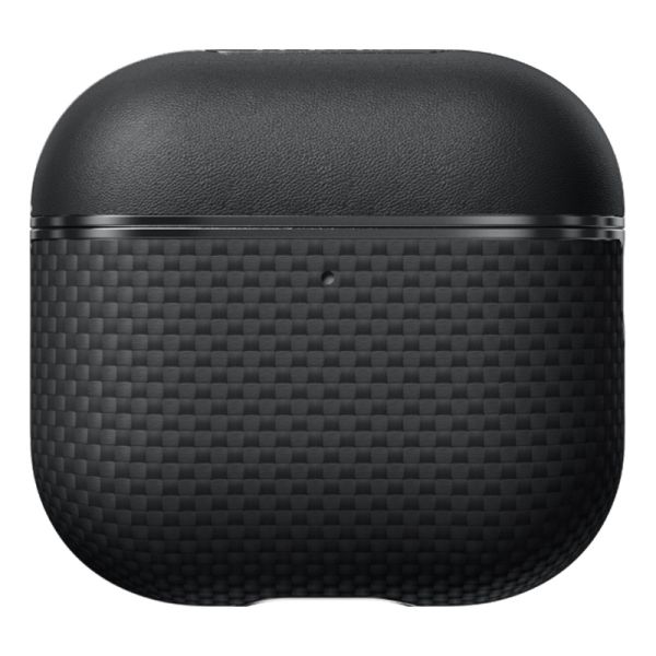 Карбоновий тонкий чохол Pitaka Aramid Fiber Magnetic Case Black/Gray для AirPods 4 (2024) (APM2404)