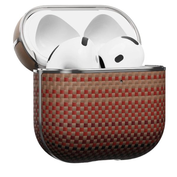 Карбоновий тонкий чохол Pitaka Aramid Fiber Magnetic Case Sunset для AirPods 4 (2024) (APM2405)