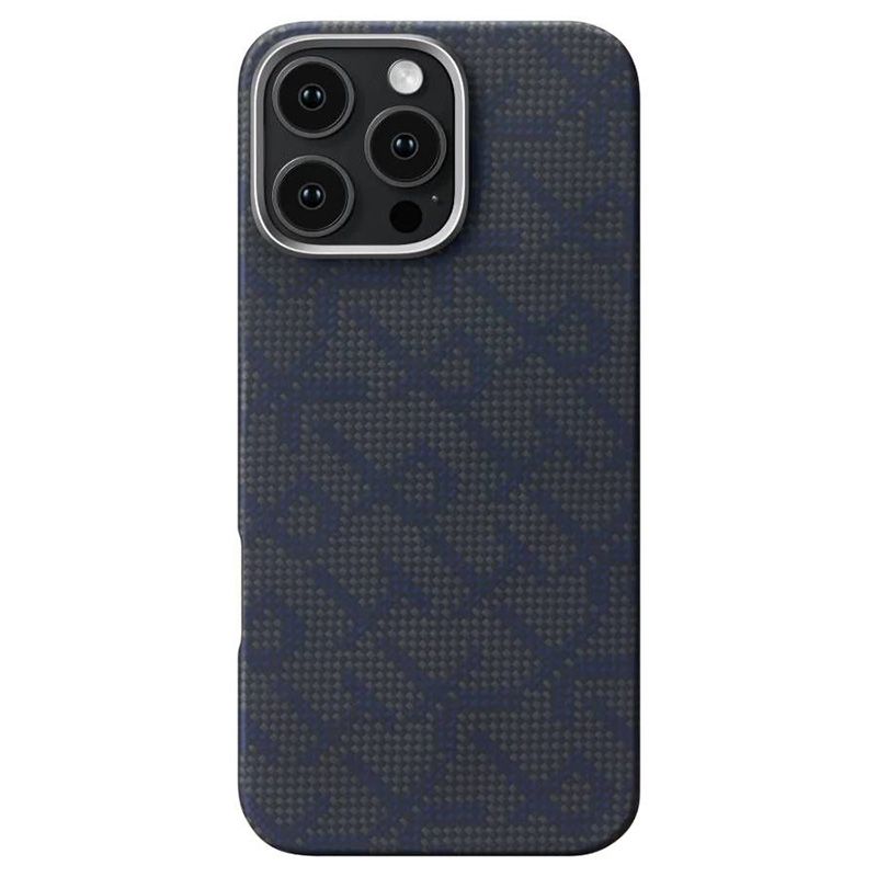 Карбоновий тонкий чохол Pitaka Monogram Black/Blue для iPhone 16 Pro Max