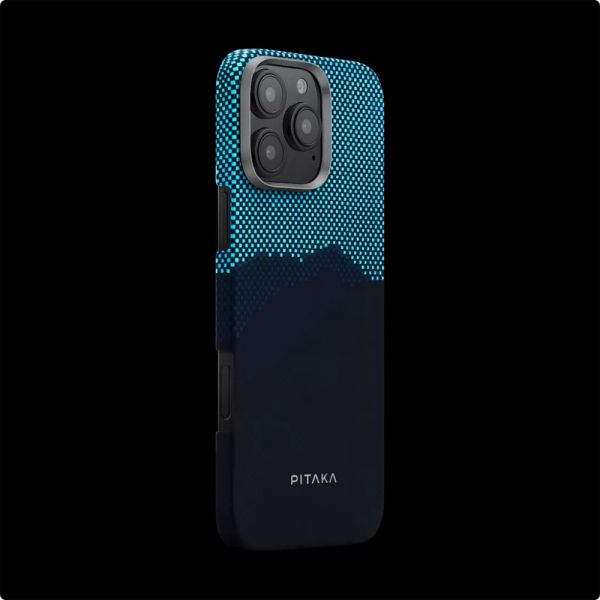 Карбоновий тонкий чохол, що світиться у темряві Pitaka Tactile Woven Case (Lumintex™ Edition) StarPeak Over the Horizon для iPhone 16 Pro (KI1603POTH)