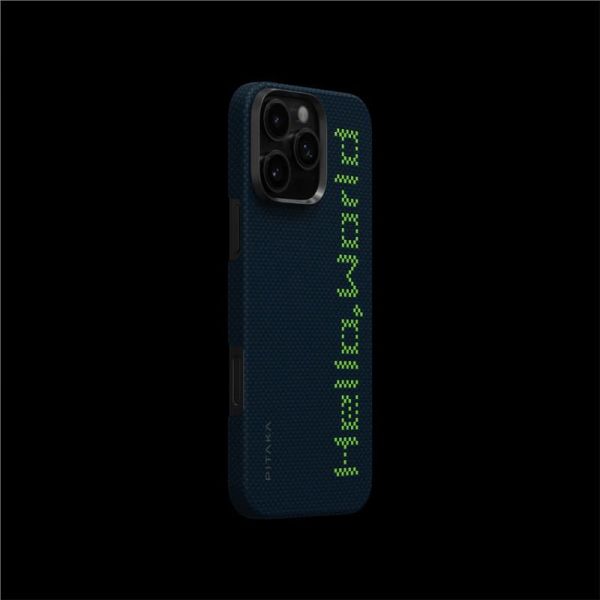 Карбоновий тонкий чохол, що світиться Pitaka x Aries Tactile Woven Case Hello World для iPhone 16 Pro (KI1602HWT)