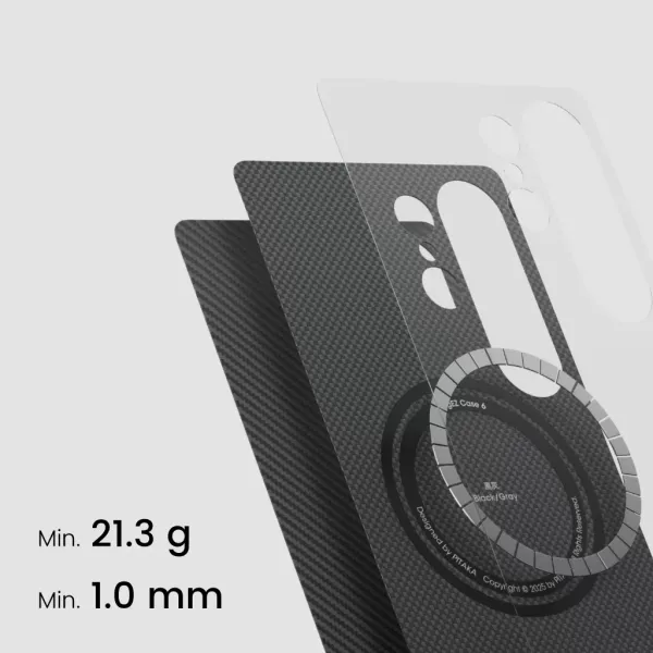 Карбоновий тонкий чохол Pitaka Classic Ultra-Slim Case Black/Grey Twill для Samsung Galaxy S25 Ultra (KS2501U)