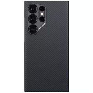 Карбоновий тонкий чохол Pitaka Ultra Slim Black/Grey Twill для Samsung Galaxy S24 Ultra (KS2401U)