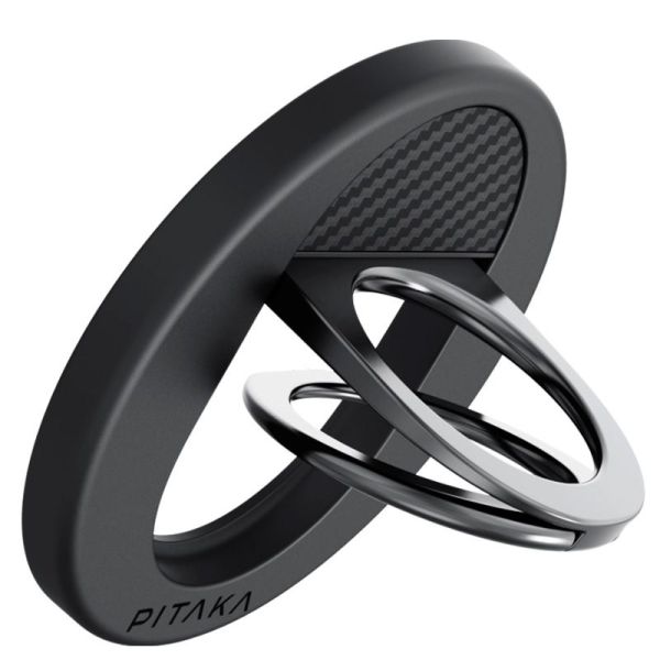 Магнітне кільце-підставка для телефону Pitaka MagEZ Grip 3 Twill 600D Black/Grey (MGB2402)