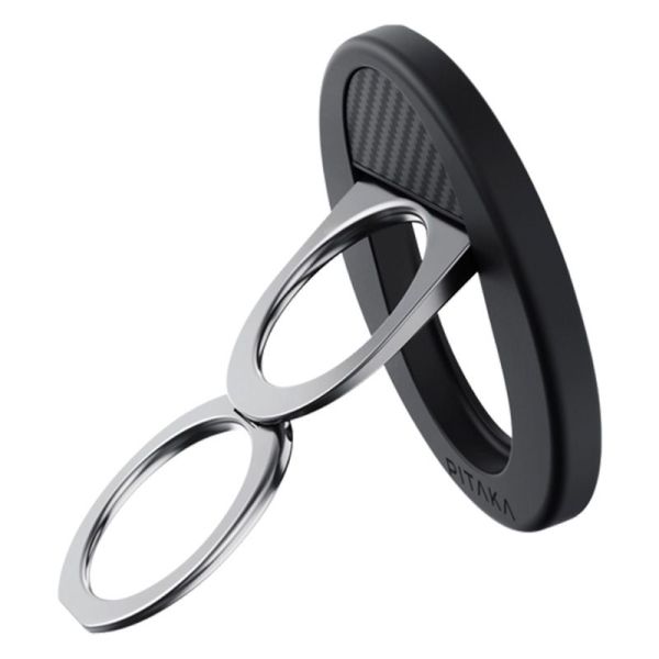 Магнітне кільце-підставка для телефону Pitaka MagEZ Grip 3 Twill 600D Black/Grey (MGB2402)