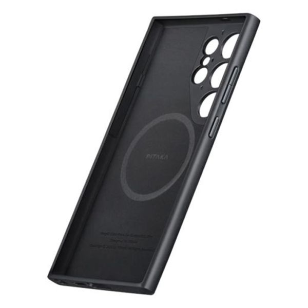 Карбоновий протиударний чохол Pitaka PinButton Case Black/Grey Plain для Samsung Galaxy S24 Ultra (MCP2401F)