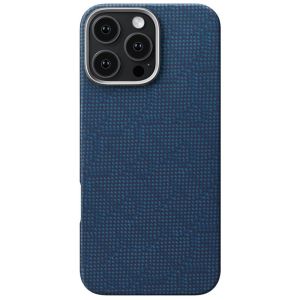 Карбоновий тонкий чохол Pitaka Tactile Woven Case PTK Classic Monogram Dark Blue для iPhone 16 Pro (KI1603PTK)