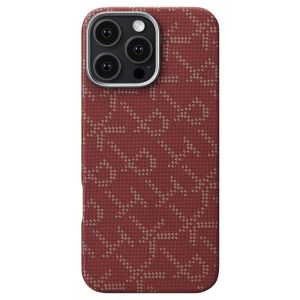 Карбоновий тонкий чохол Pitaka Tactile Woven Case PTK Classic Monogram Gold Red для iPhone 16 Pro Max (KI1602PTKP)