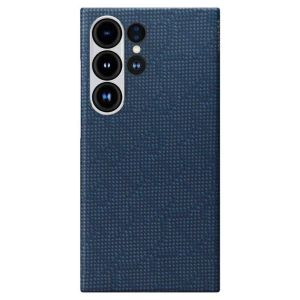 Карбоновий тонкий чохол Pitaka Monogram Dark Blue для Samsung Galaxy S24 Ultra