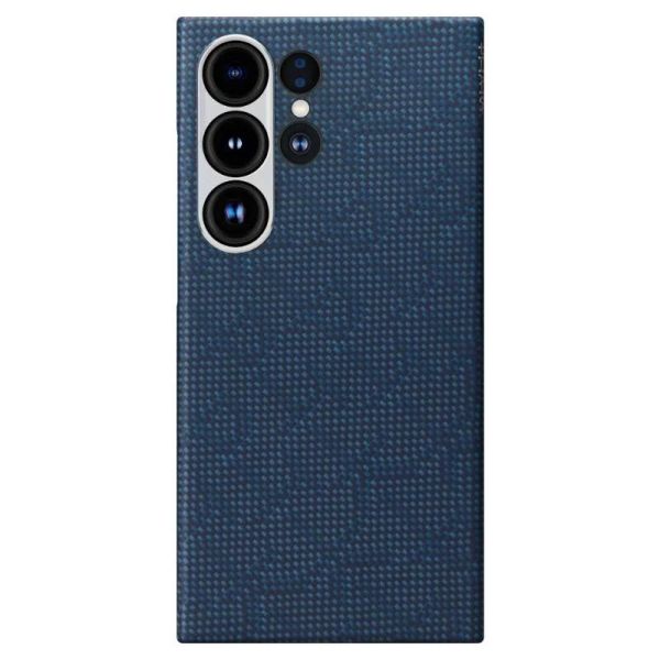 Карбоновий тонкий чохол Pitaka Monogram Dark Blue для Samsung Galaxy S24 Ultra