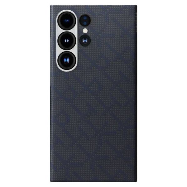 Карбоновий тонкий чохол Pitaka Monogram Black/Blue для Samsung Galaxy S24 Ultra