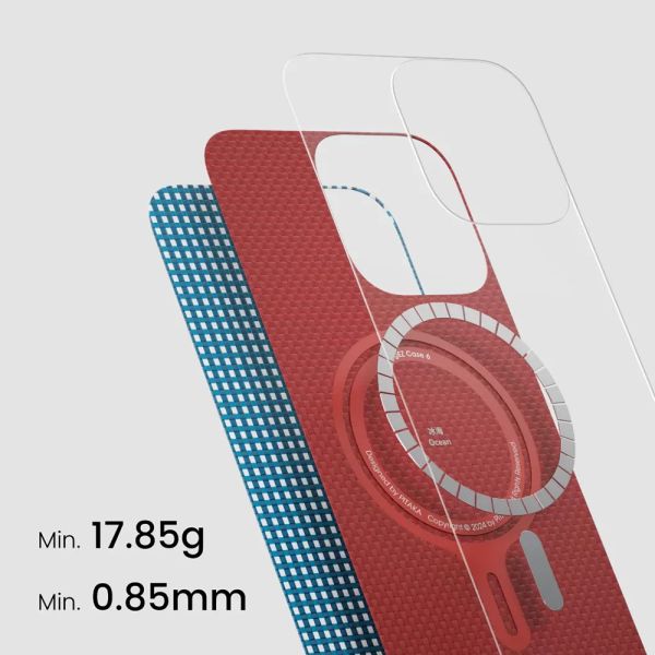 Карбоновий тонкий чохол Pitaka Ultra-Slim Case Ocean Blue для iPhone 16 Pro Max (KI1602POCE)