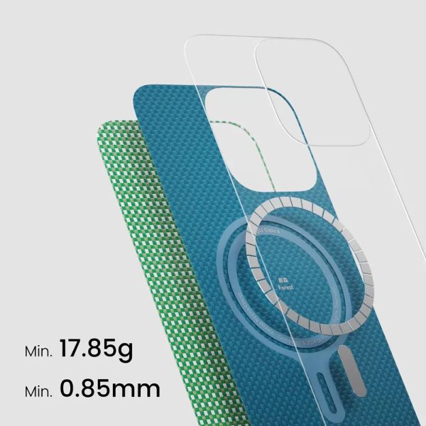 Карбоновий тонкий чохол Pitaka Ultra-Slim Case Forest Green для iPhone 16 Pro Max (KI1602PFOR)